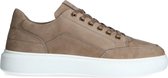 Manfield - Heren - Taupe leren sneakers - Maat 45