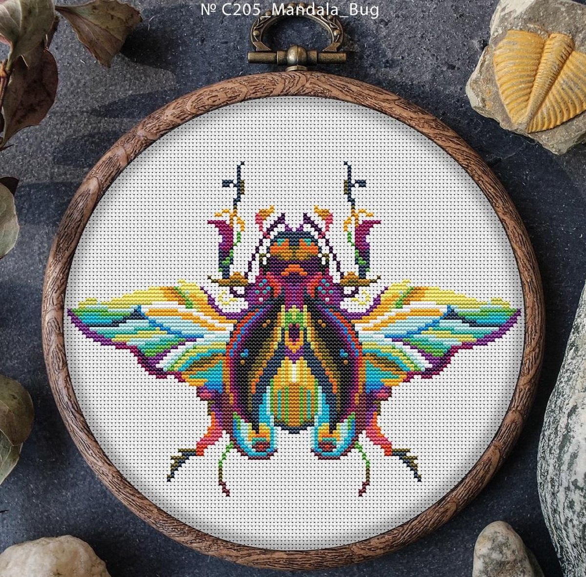 Mandala borduurpakket KEVER - awsome patterns - telpatroon om zelf te borduren
