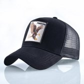 WiseGoods Premium Baseball Cap met Adelaar - Eagle Patch - Snapbacks - Mesh - Trucker Pet - Dames & Heren - One Size - Zwart