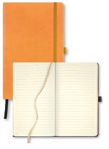 Castelli notitieboek A5 - Milano - Tuscon medium - ontworpen en gemaakt in Italië - 240 pagina's - gelinieerd - leeslint - opberg vak - 21 x 13 x 1.5 cm - clementine zalm