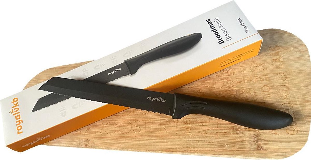 Couteau à pain Royal VKB - 20 cm - Gris foncé - Haute qualité - Acier  inoxydable | bol.com