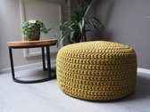 Woollyz poef cilinder kiwi/geel, diameter 50 cm, handgemaakt van eerlijke materialen