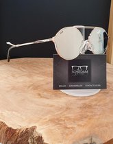 Web WE198-zonnebril-Roségoud-Bruin/Goud spiegelend-57 mm