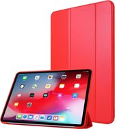 Voor iPad Pro 11 (2020) PC + PU lederen tas met drie vouwen (rood)