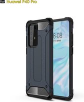 Voor Huawei P40 Pro Magic Armor TPU + PC Combinatie Case (Navy Blue)