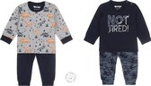 Dirkje SET (2stuks) pyjamas Bio Cotton Grijs dino en Blauw not tired - 74/80