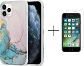 Luxe marmer hoesje voor Apple iPhone 8 / 7 / SE 2020 | Marmerprint | Back Cover + 1x screen protector