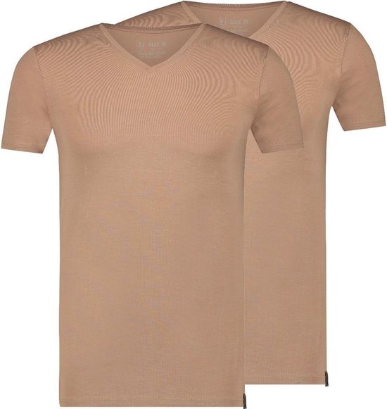 RJ Bodywear T-shirt Athens V Hals 2pack Natural Mannen Maat - XL