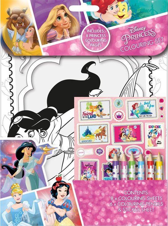Tekenset ''Disney Princess'' | Disney | Kleurplaten kleurpotloden en  stickers | Knutselen | Speelgoed | Tekenen | Kleuren | Stickers | Stickers  | Kleurpotloden | Knutselen meisjes | Tekenset kinderen | Prinsessen |  Prinses | bol.com