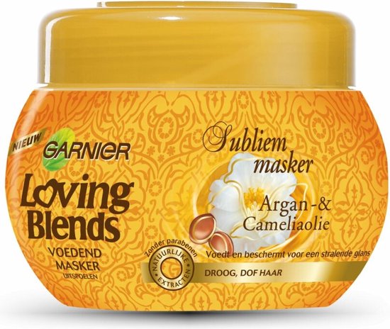planter mist Slim Garnier Loving Blends Argan & Cameliaolie Subliem Haarmasker - 300 ml |  bol.com