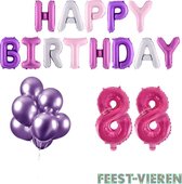 88 jaar Verjaardag Versiering Ballon Pakket Pastel & Roze