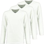 Zeeman kinder jongens T-shirt lange mouw - wit - maat 110/116 - 3 stuks