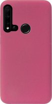 ADEL Premium Siliconen Back Cover Softcase Hoesje Geschikt voor Huawei P20 Lite (2019) - Bordeaux Rood