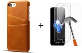 GSMNed –PU Leren Card Case iPhone 7/8 Plus Bruin Leer  – hoogwaardig leren Card Case Bruin – Card Case iPhone 7/8 Plus Bruin – Card Case voor iPhone Bruin – Pasjeshouder – met scre