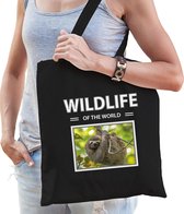 Dieren Das foto tas katoen volw + kind zwart - wildlife of the world -  kado... | bol.com