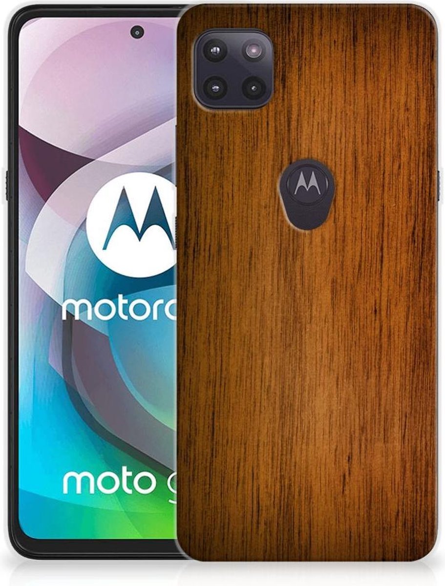Motorola Moto G 5G Bumper Hoesje Donker Hout