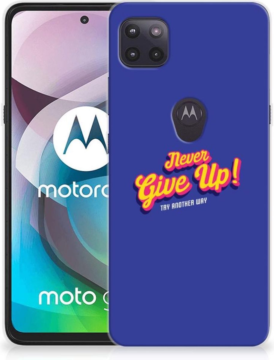 Motorola Moto G 5G Siliconen hoesje met naam Never Give Up