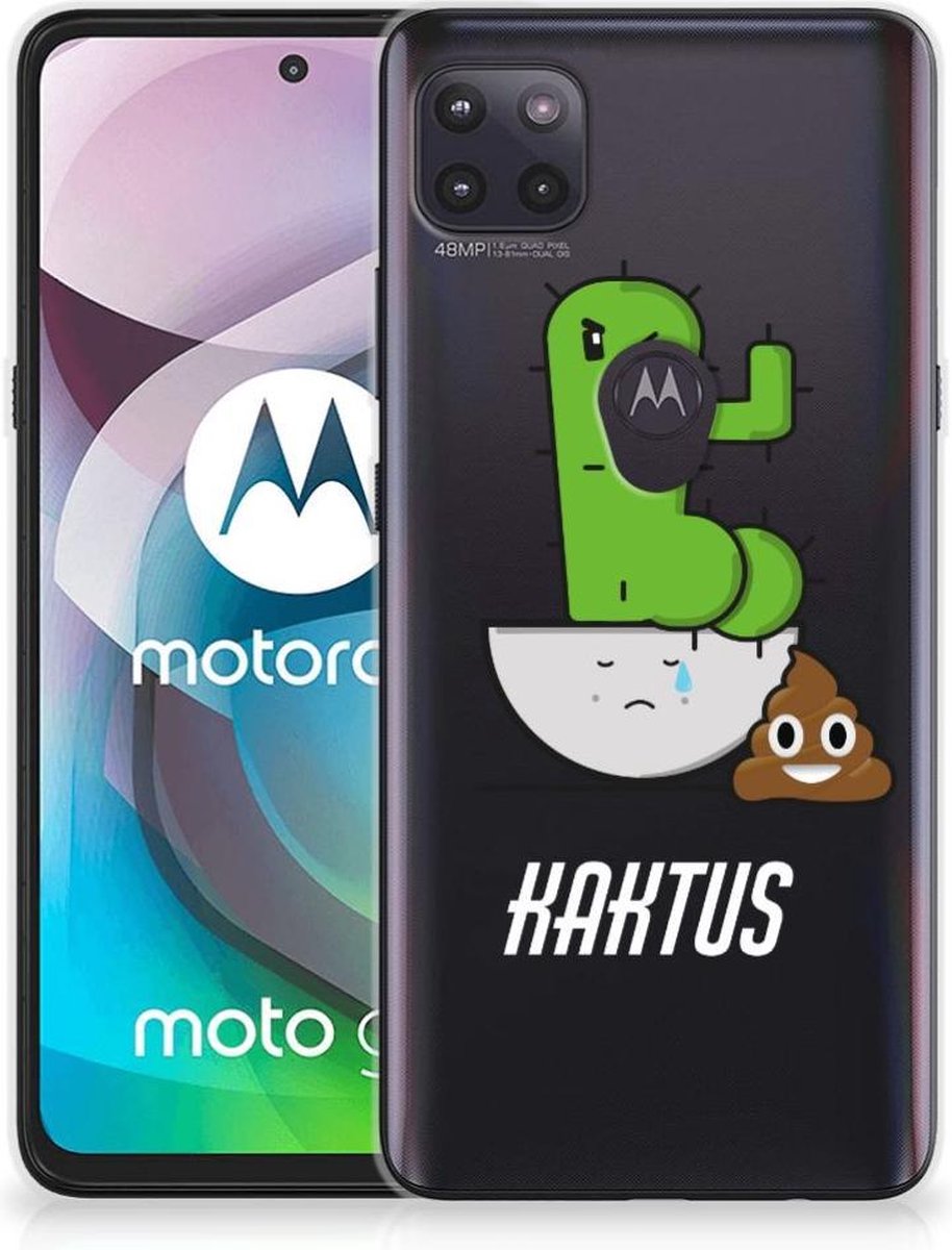 Motorola Moto G 5G Telefoonhoesje met Naam Cactus Poo