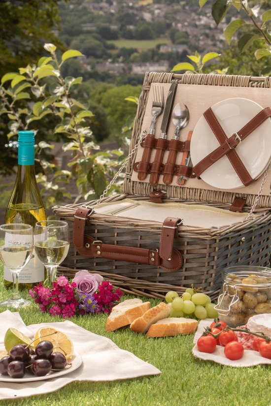 CampFeuer Picknickrucksack für 4 Personen grau Picknickset 32-teilig