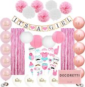 Babyshower versiering meisje van Decoretti ® - roze decoratie - geboorte slingers en ballonnen - geboorte versiering