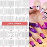 French Manicure Nagel Stickers - Nail Art - Voordeelset 24 vellen / 30 designs / 1000+ stickers
