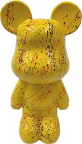 Decoratief beeld beer - beeld staand - Decoratie - Modern - kunststof - Geel - 50 cm