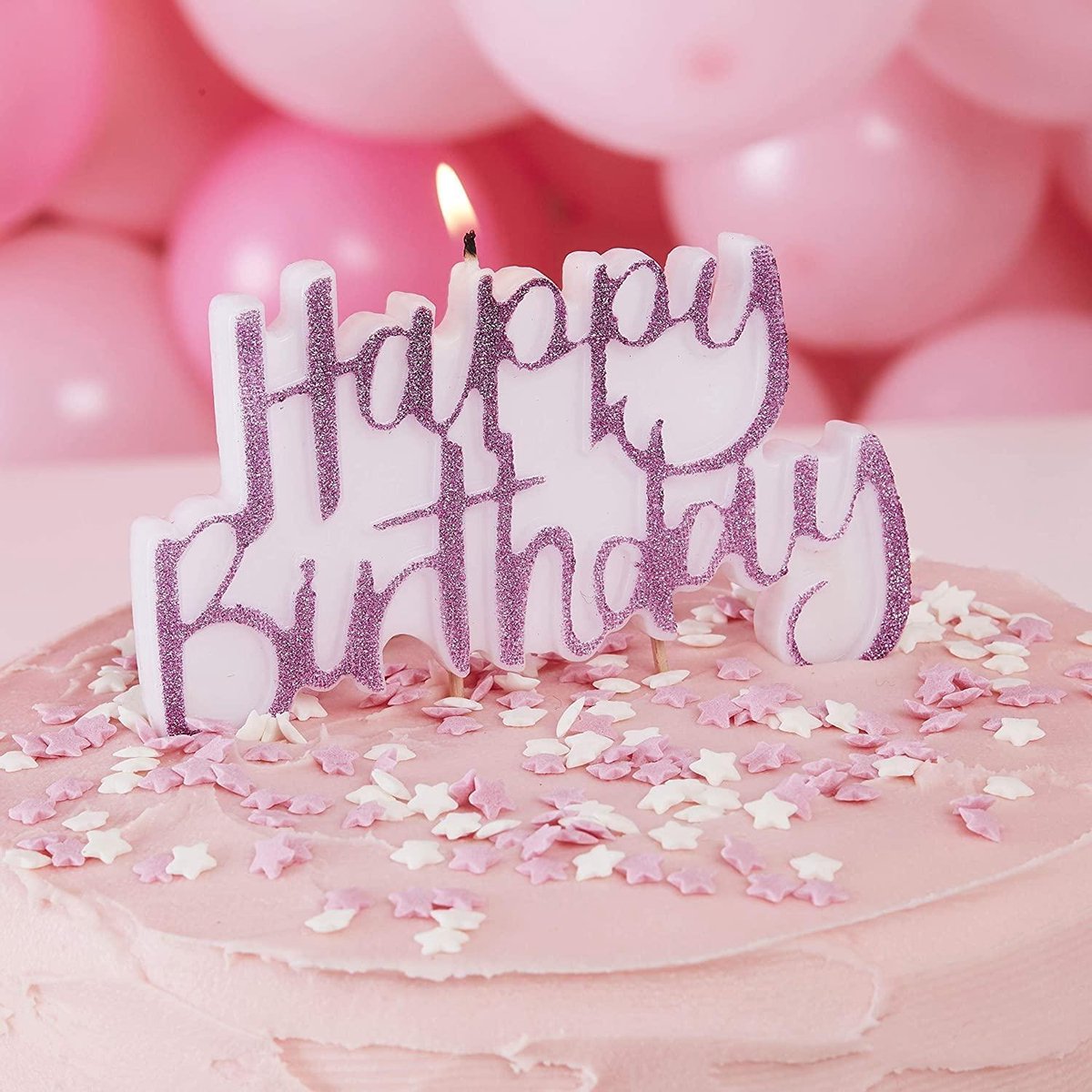 gelijkheid Zich voorstellen Verloren hart Verjaardagskaars Happy Birthday Glitter Roze | bol.com