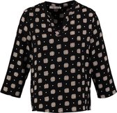Signe nature stevige zwarte blouse 3/4 mouw - valt ruim - Maat XXL