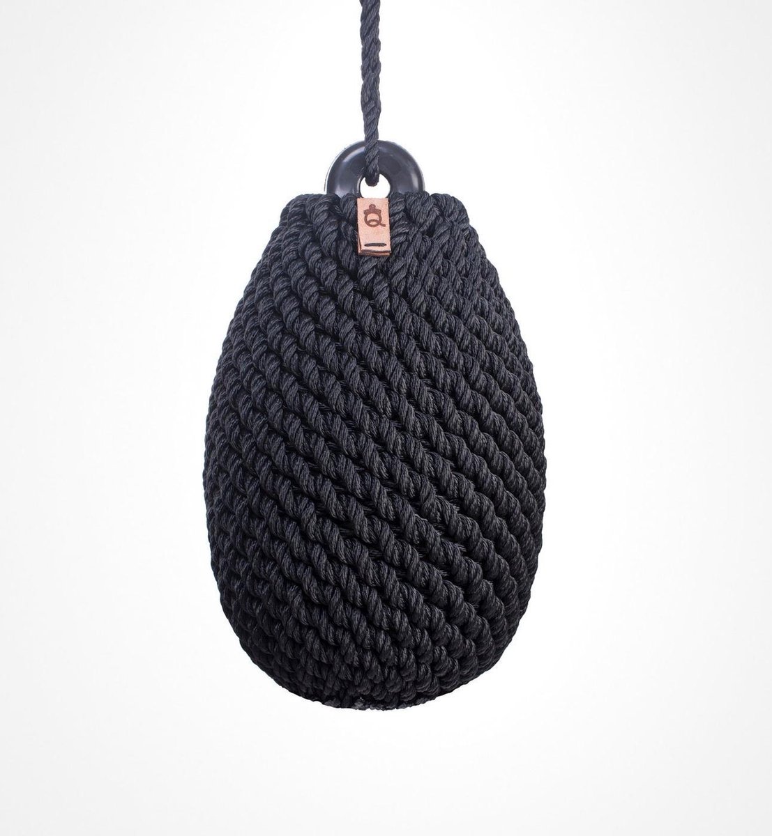 Nautiqo Touw fender - Zwart - Touw stootwil met 1 oog - maat L