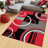 Tapiso Maya Vloerkleed Rood Grijs Woonkamer Tapijt Maat- 200x300