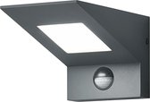 LED Tuinverlichting met Bewegingssensor - Buitenlamp - Trion Nilsona - Wand - 8W - Warm Wit 3000K - Vierkant - Mat Antraciet - Aluminium