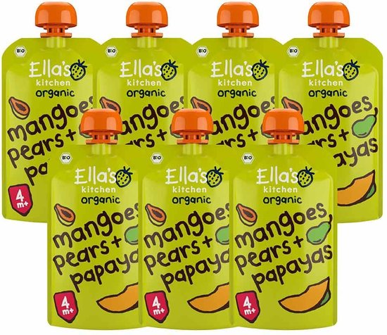 Ella's kitchen Knijpzakje 4+ m Mango Peer Papaya 120 gr - 7x 120 gr - Voordeelverpakking van Ella's Kitchen — afbeelding 4