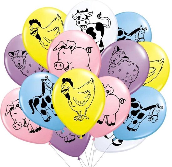 10 stuks ballonnen boerderij dieren