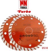 N&N Tools Turbo Diamantdoorslijpschijf Professional Multi Pack - 2 x 230 mm | Wet & Dry