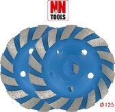 N&N Tools Diamantdoorslijpschijf Bias Cup Professional Multi Pack - 2 x 125 mm | Wet & Dry