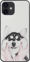 ADEL Siliconen Back Cover Softcase Hoesje Geschikt voor iPhone 12 Mini - Husky Hond