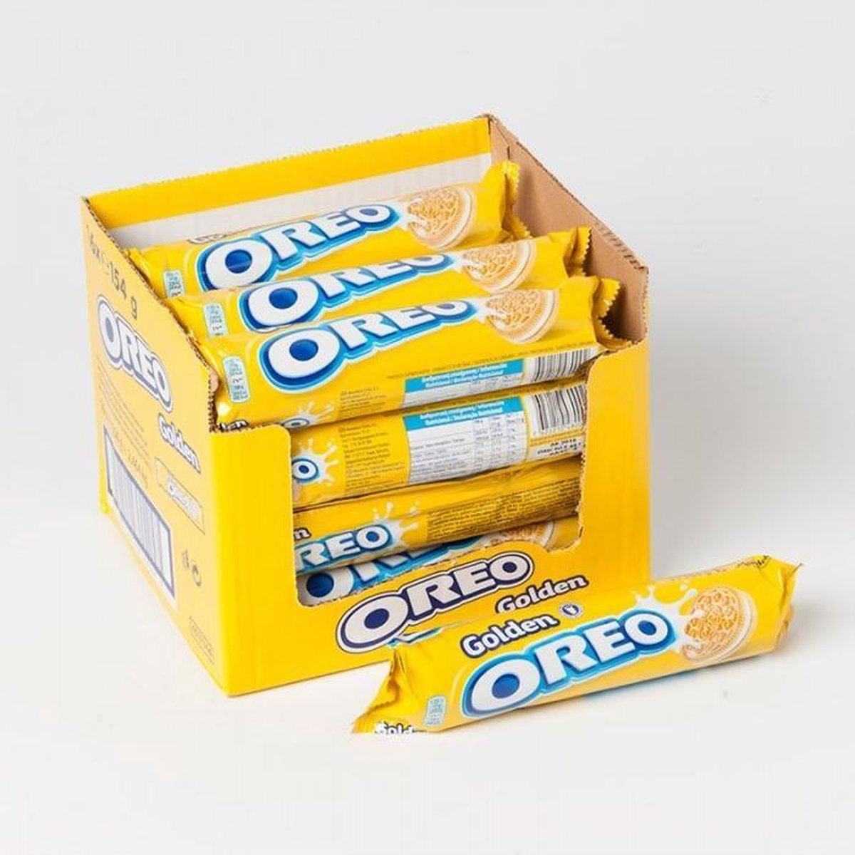 OREO Golden Koekjes met Vanille Crèmevulling - Doos 16 x 154g - Koek voor Onderweg - Rollpacks