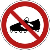 Verboden voetbalschoenen te dragen bord - kunststof 150 mm