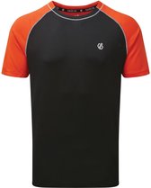 Dare2B - Mens Peerless Sportshirt - Zwart/Oranje - Maat M