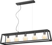 Home Sweet Home - Moderne Hanglamp Dito - 5 lichts hanglamp gemaakt van Metaal - Zwart - 120/20/124cm - Pendellamp geschikt voor woonkamer, slaapkamer en keuken- geschikt voor E27 LED lichtbron