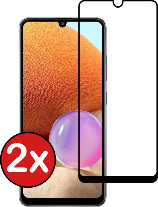 Screenprotector Geschikt voor Samsung A32 5G Screenprotector Glas Gehard Tempered Glass Full Cover - Screenprotector Geschikt voor Samsung Galaxy A32 5G Screen Protector Screen Cover - 2 PACK