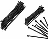 Kabelbinders/tie-wraps pakket zwart 300x stuks in 3 verschillende formaten 20 cm(100x) - 37 cm(100x) - 43 cm(100x)