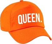2x oranje baseballcaps met King en Queen tekst - Voor volwassenenen - Koningsdag/supporters petjes