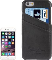 Deluxe retro PU lederen achterkant hoes met kaartsleuven met mode-logo voor iPhone 6 & 6S (grijs)