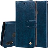 Business Style Oil Wax Texture Horizontale Flip Leather Case voor Huawei Nova 3i & P smart Plus, met houder & kaartsleuven & portemonnee (blauw)