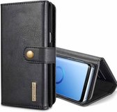 DG.MING voor Galaxy S9 + Triple Fold Crazy Horse Texture Horizontale magnetische beschermhoes met houder & kaartsleuven en portemonnee (zwart)