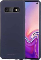 GOOSPERY SOFT FEELING Vloeibare TPU Drop-proof Soft Case voor Galaxy S10 (marineblauw)