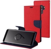 GOOSPERY FANCY DAGBOEK voor Galaxy S9 + Cross Texture Horizontale Flip Leren Case met Kaartsleuven & Portemonnee & Houder (Rood)