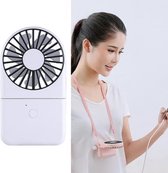 QD-F1 Mini opvouwbare powerbank elektrische ventilator, met 3 snelheidsregeling (wit)