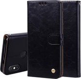 Zakelijke stijl olie wax textuur horizontale flip lederen tas voor Geschikt voor Xiaomi Redmi Note 5 Pro, met houder & kaartsleuven & portemonnee (zwart)